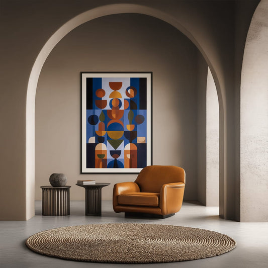Blue I – wall art in home – Fringe Art Studio- Wall Art- Cairo Egypt