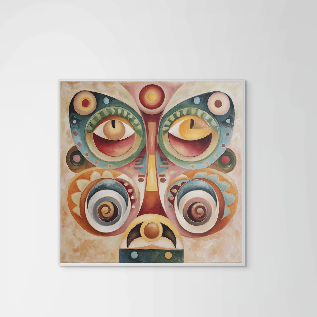 Mask II – white frame – no mount – Fringe Art Studio- Wall Art- Cairo Egypt