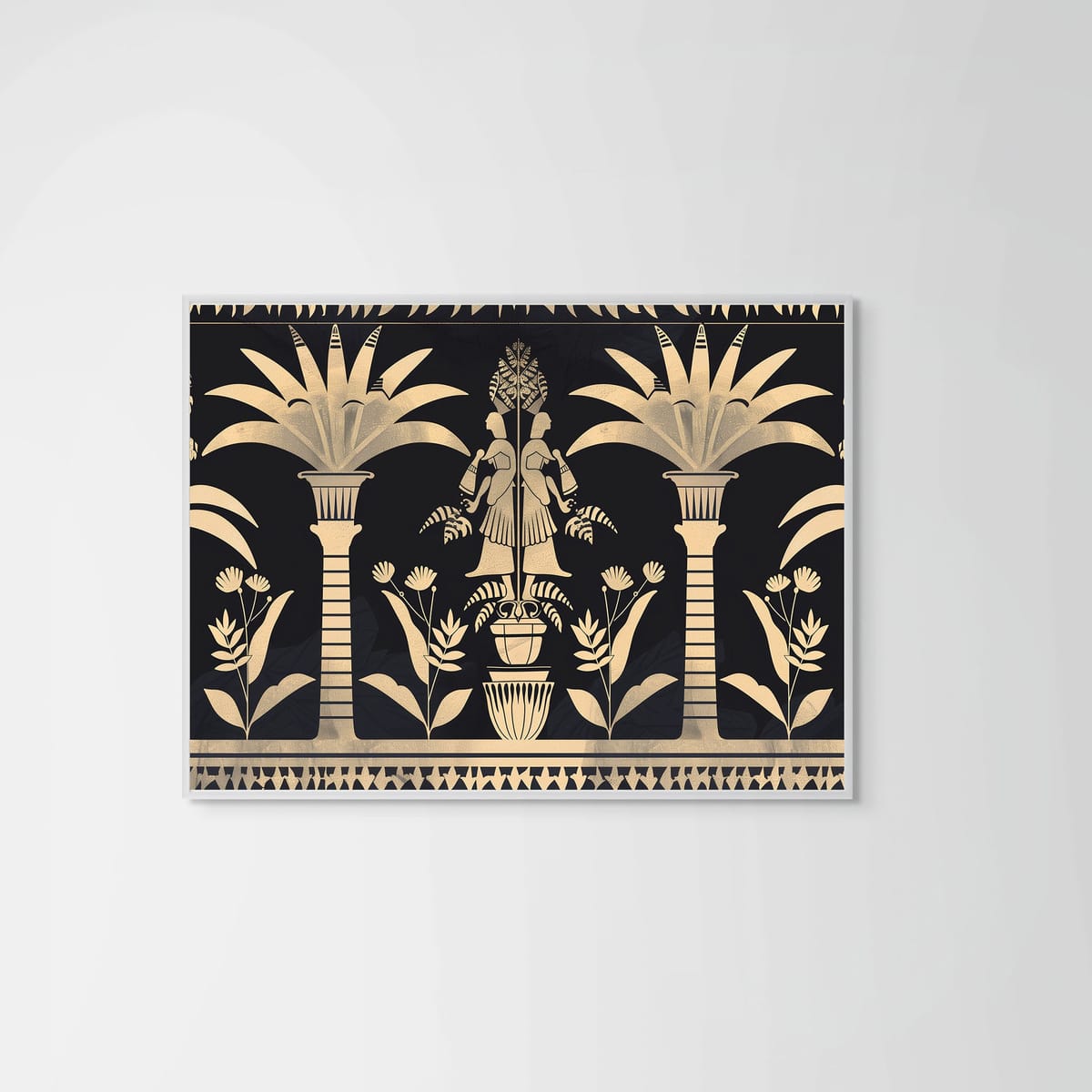 Golden Palms II – white frame – no mount – Fringe Art Studio- Wall Art- Cairo Egypt