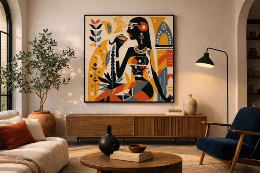 Pharaoh Tiger – wall art in home – Fringe Art Studio- Wall Art- Cairo Egypt