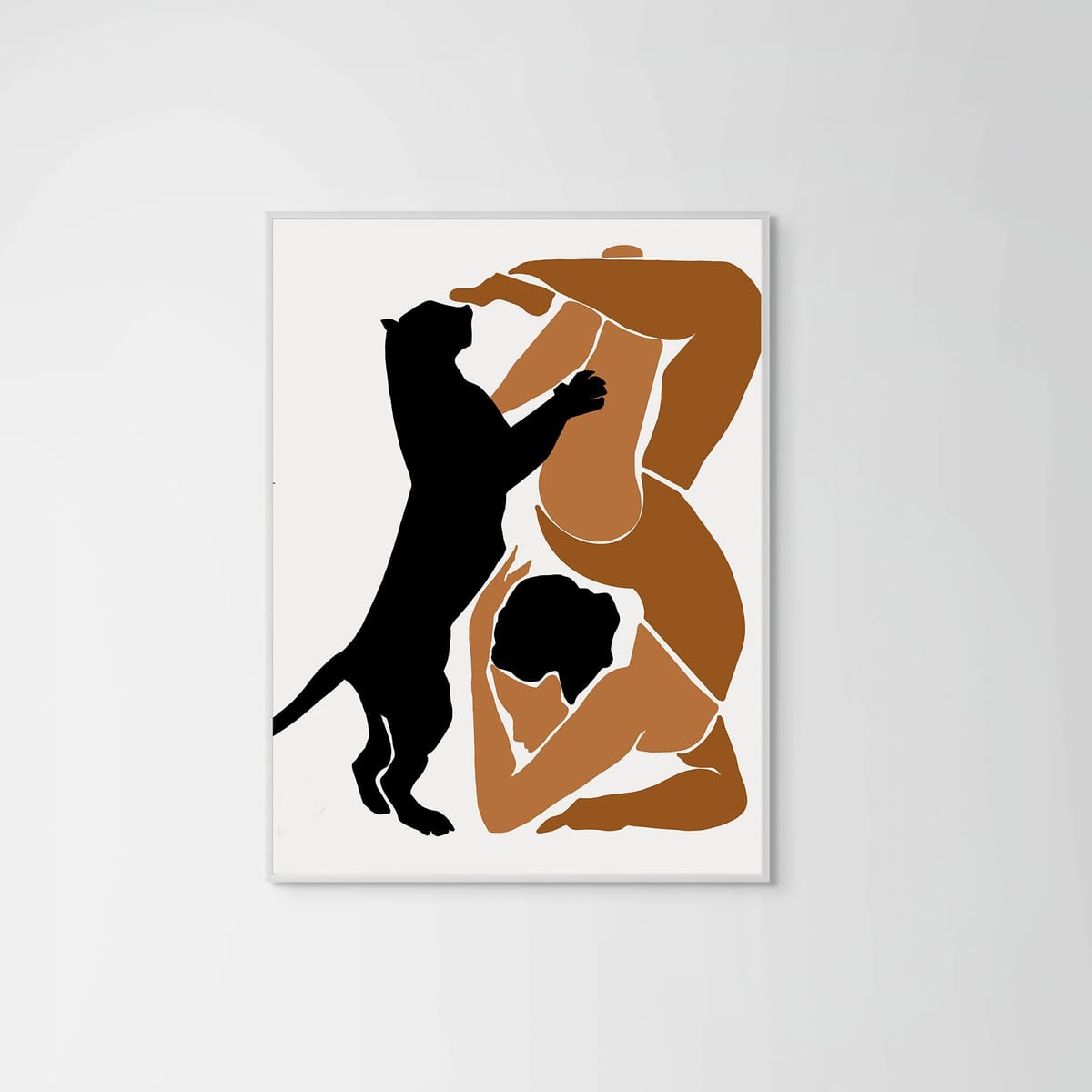 Tiger Yoga – white frame – no mount – Fringe Art Studio- Wall Art- Cairo Egypt