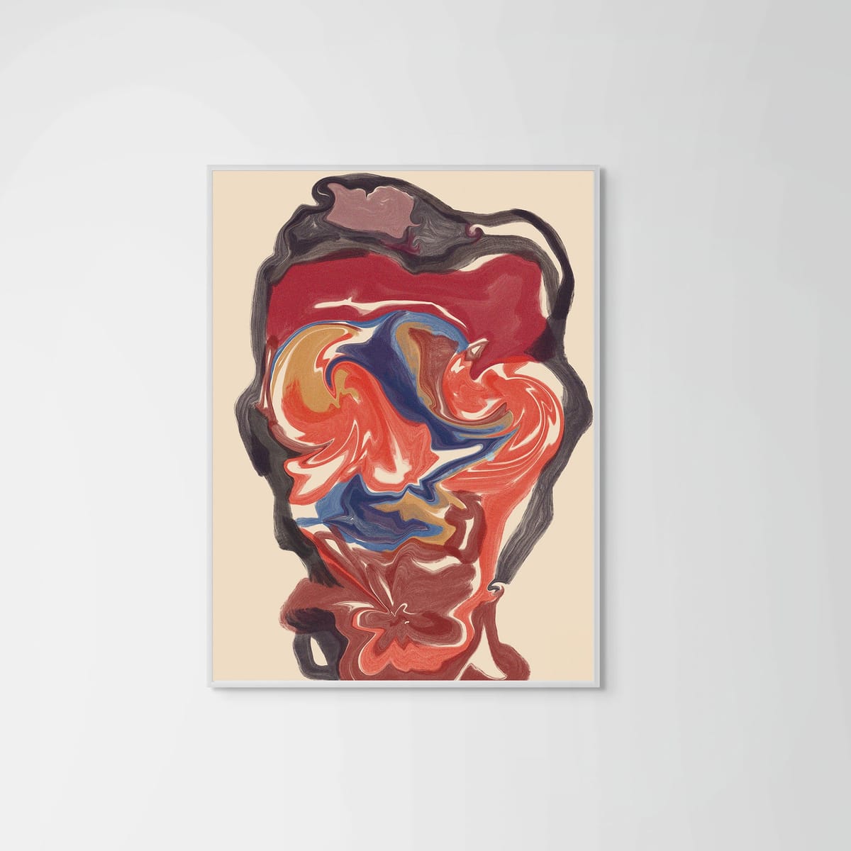 Watercolor Man – white frame – no mount – Fringe Art Studio- Wall Art- Cairo Egypt