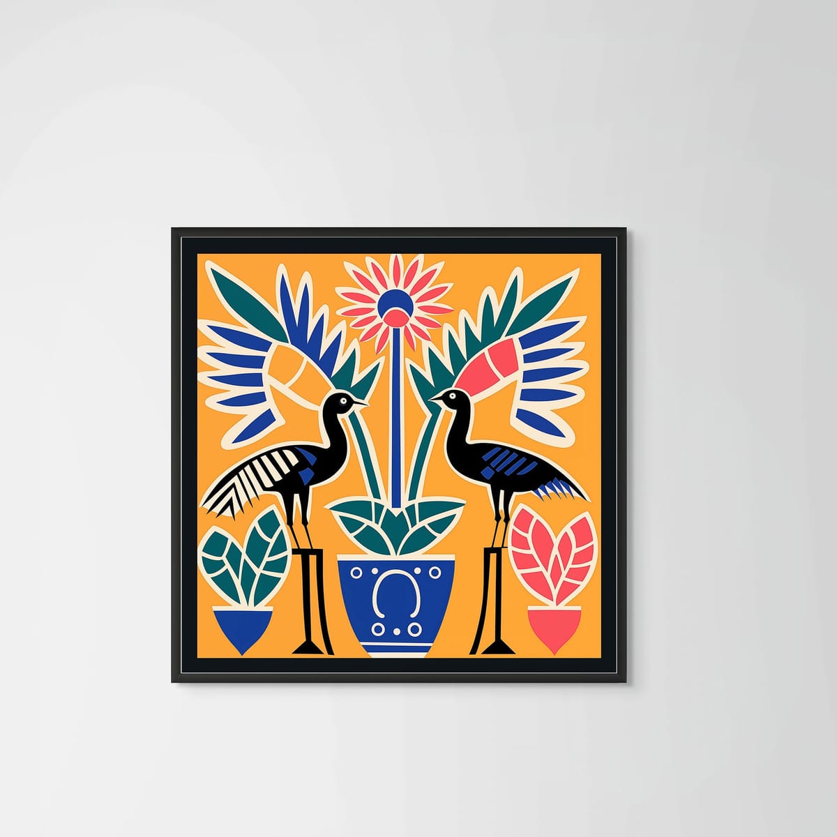 Gardens of Bloom – black frame – no mount – Fringe Art Studio- Wall Art- Cairo Egypt