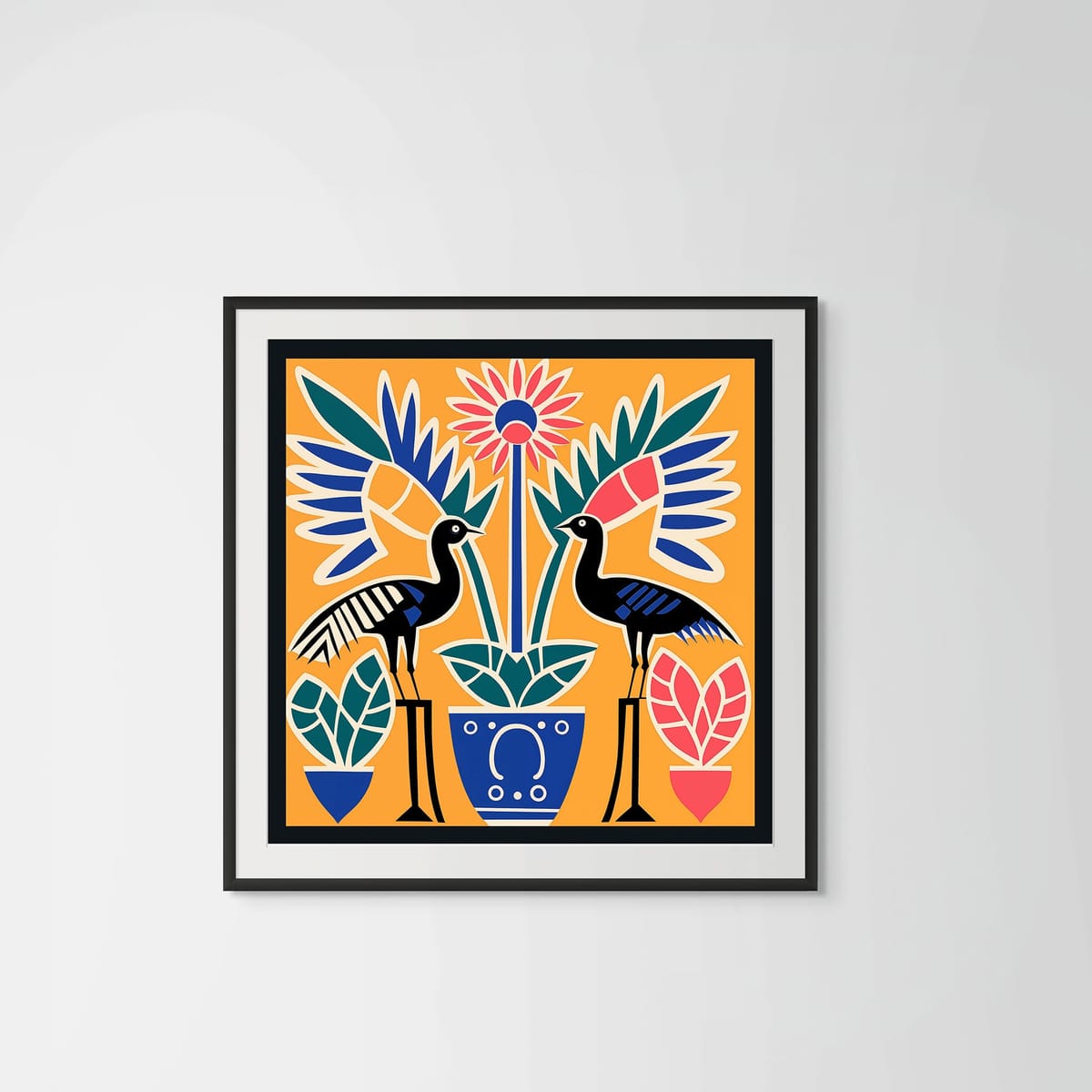 Gardens of Bloom – black frame – framed art print – Fringe Art Studio- Wall Art- Cairo Egypt