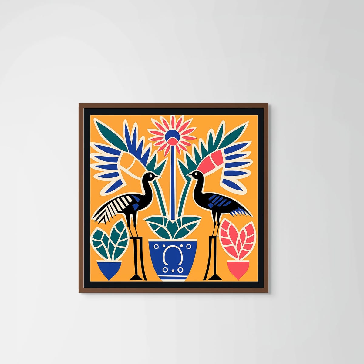 Gardens of Bloom – dark wood frame – no mount – Fringe Art Studio- Wall Art- Cairo Egypt
