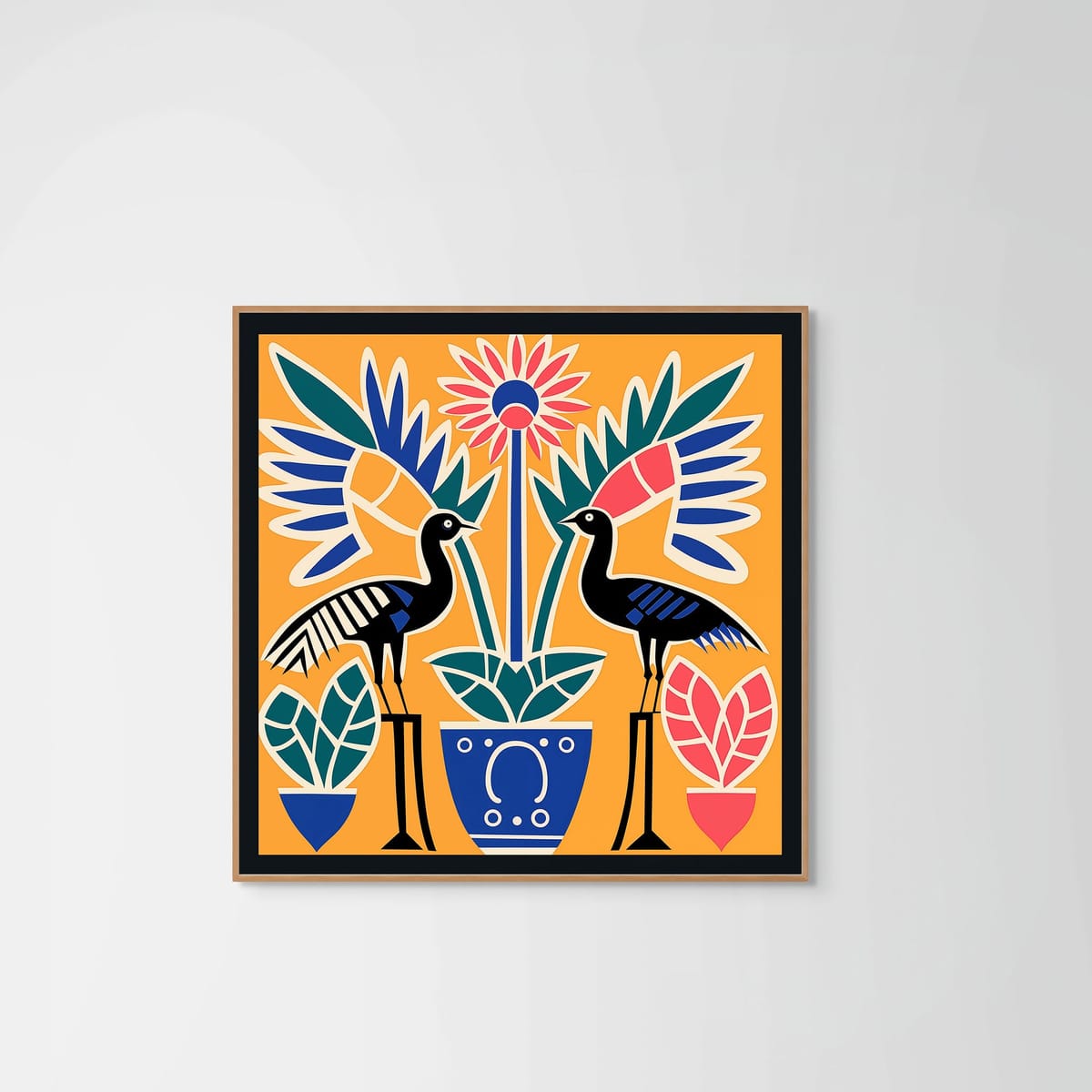 Gardens of Bloom – natural wood frame – no mount – Fringe Art Studio- Wall Art- Cairo Egypt