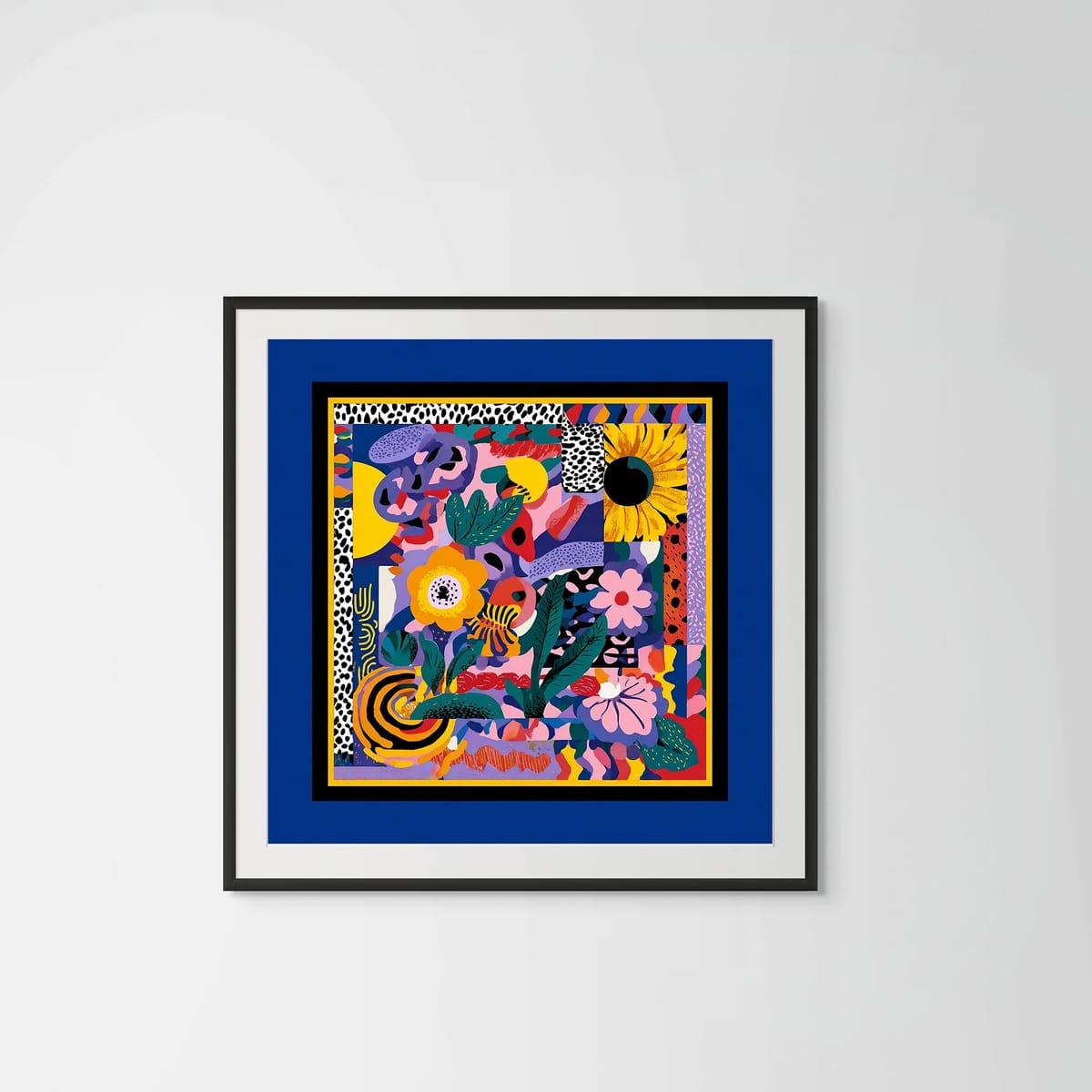 Botanical Bliss – black frame – framed art print – Fringe Art Studio- Wall Art- Cairo Egypt