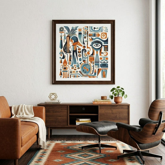 Abstract Totems – wall art in home – Fringe Art Studio- Wall Art- Cairo Egypt