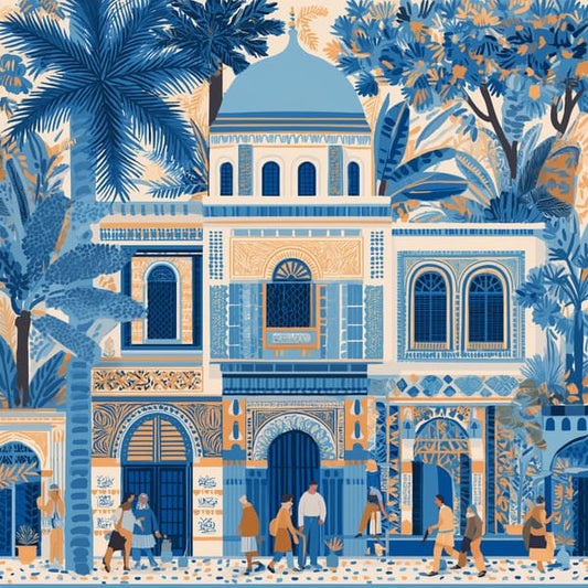 Citadels of Blue – framed wall art print – Fringe Art Studio- Wall Art- Cairo Egypt