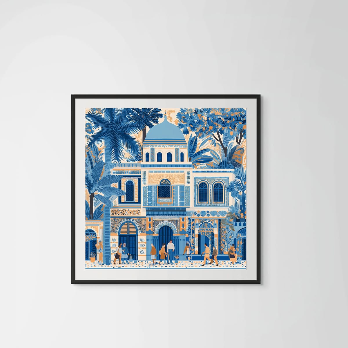 Citadels of Blue – black frame – framed art print – Fringe Art Studio- Wall Art- Cairo Egypt