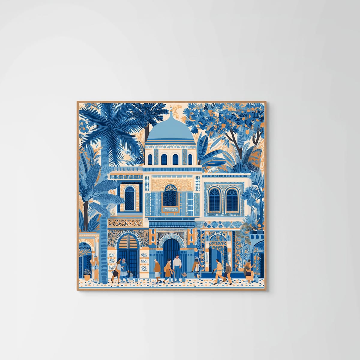 Citadels of Blue – natural wood frame – no mount – Fringe Art Studio- Wall Art- Cairo Egypt