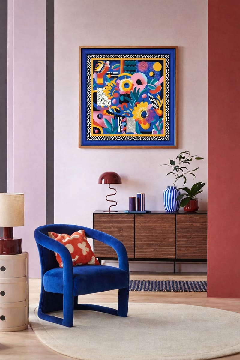 Electric Garden – wall art in home – Fringe Art Studio- Wall Art- Cairo Egypt