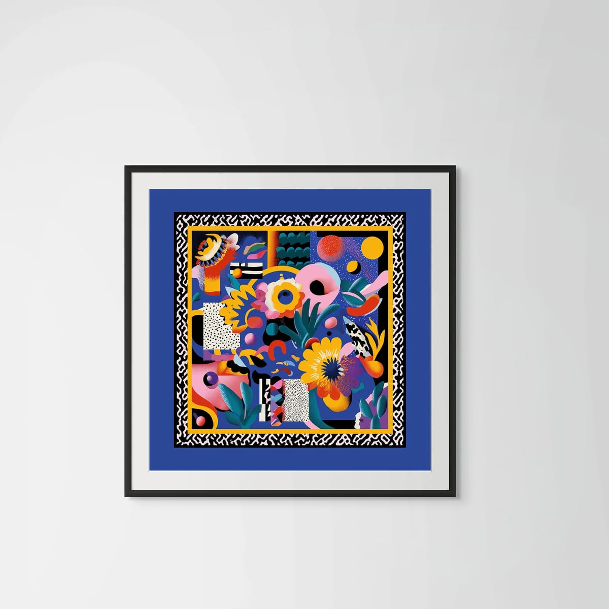 Electric Garden – black frame – framed art print – Fringe Art Studio- Wall Art- Cairo Egypt