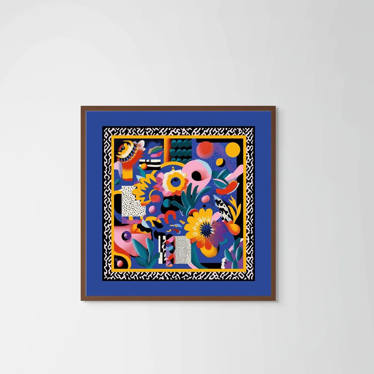 Electric Garden – dark wood frame – no mount – Fringe Art Studio- Wall Art- Cairo Egypt