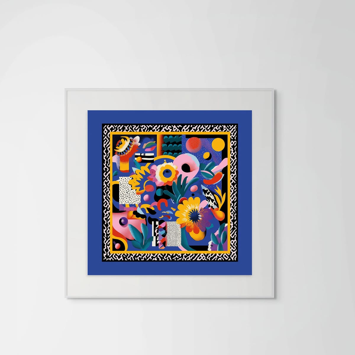 Electric Garden – white frame – framed art print – Fringe Art Studio- Wall Art- Cairo Egypt