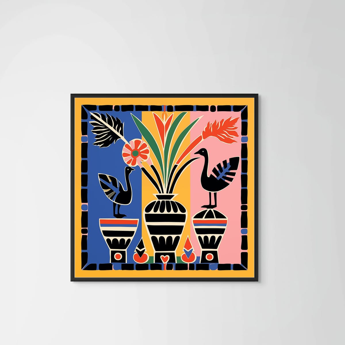 Garden Guardians – black frame – no mount – Fringe Art Studio- Wall Art- Cairo Egypt