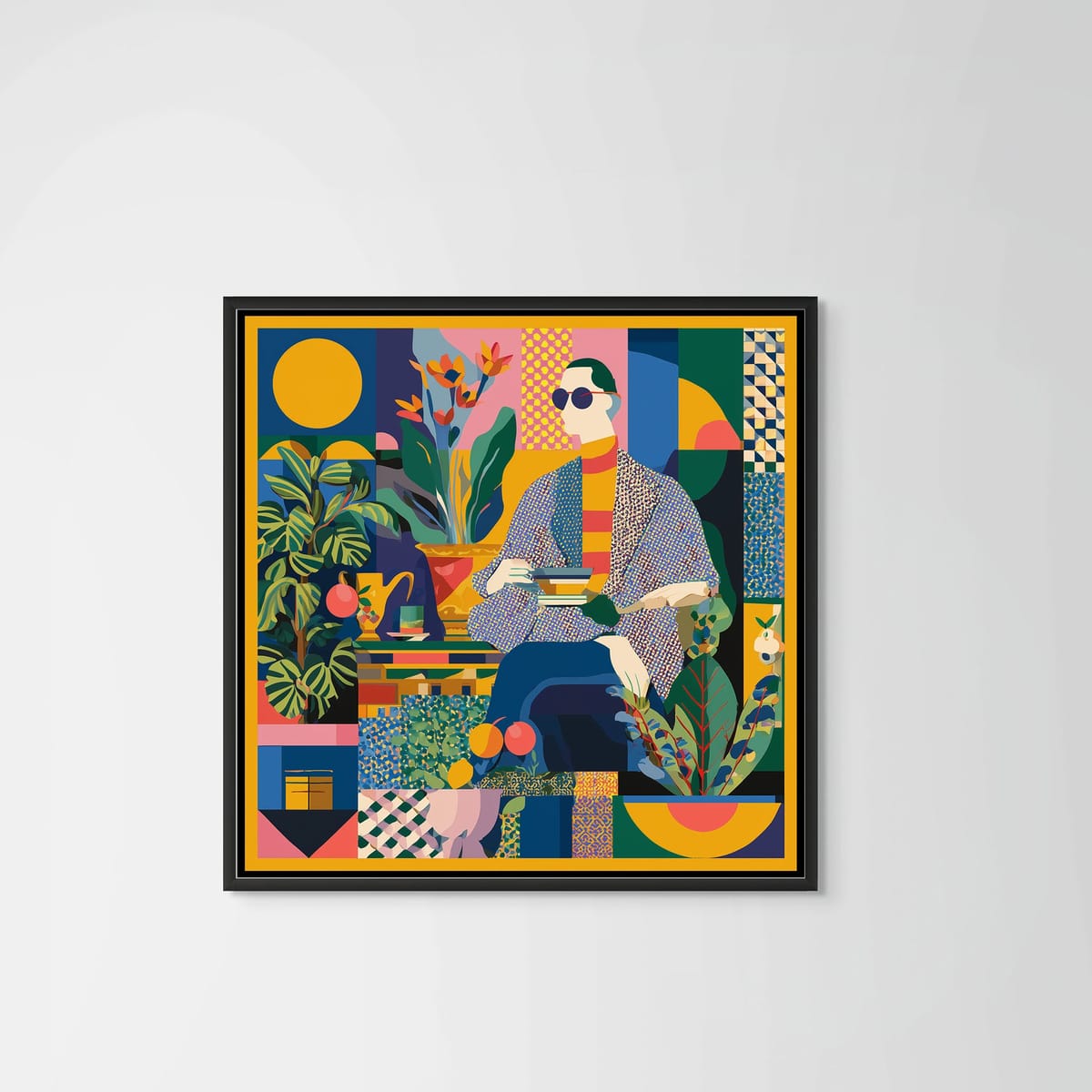 Un Cafe – black frame – no mount – Fringe Art Studio- Wall Art- Cairo Egypt