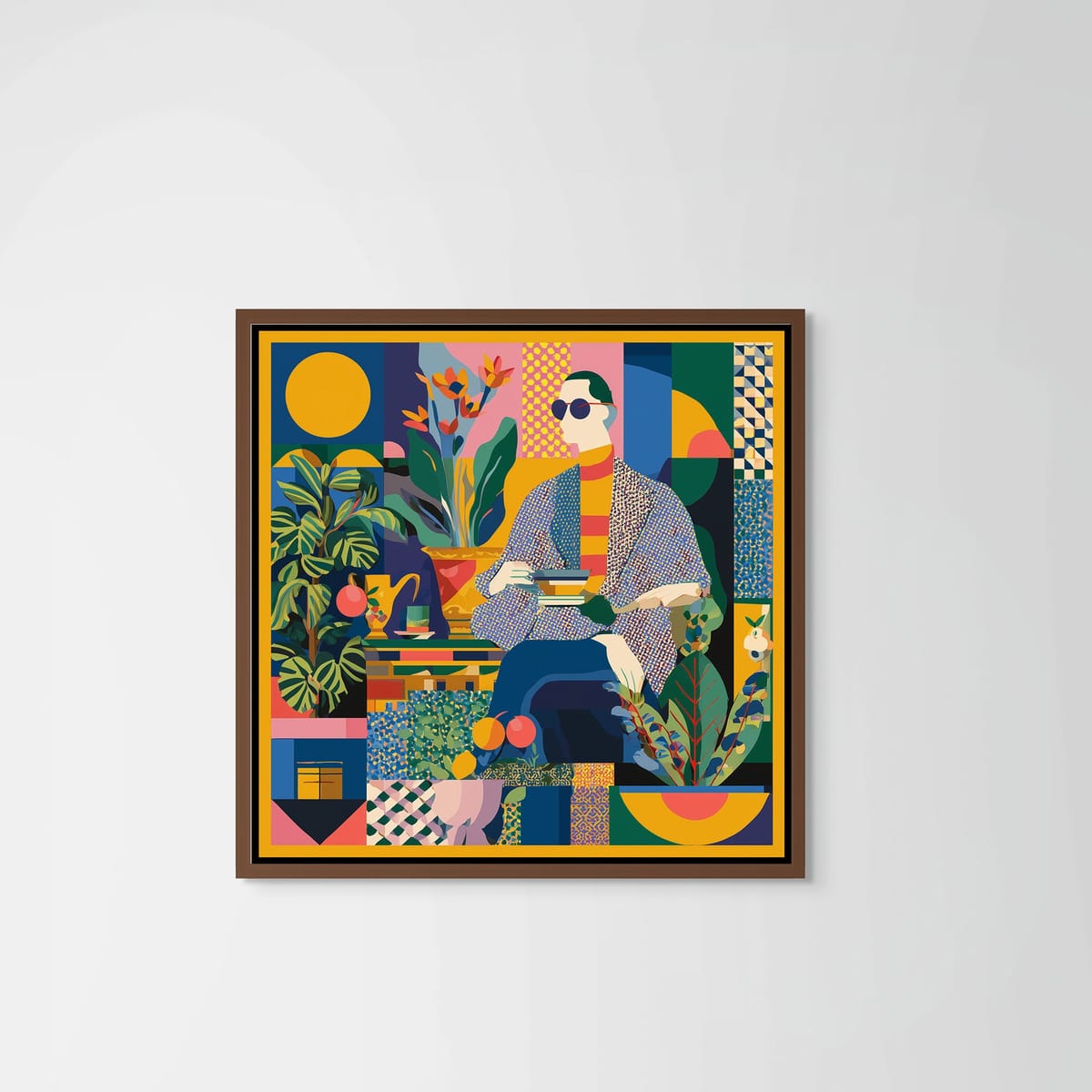 Un Cafe – dark wood frame – no mount – Fringe Art Studio- Wall Art- Cairo Egypt