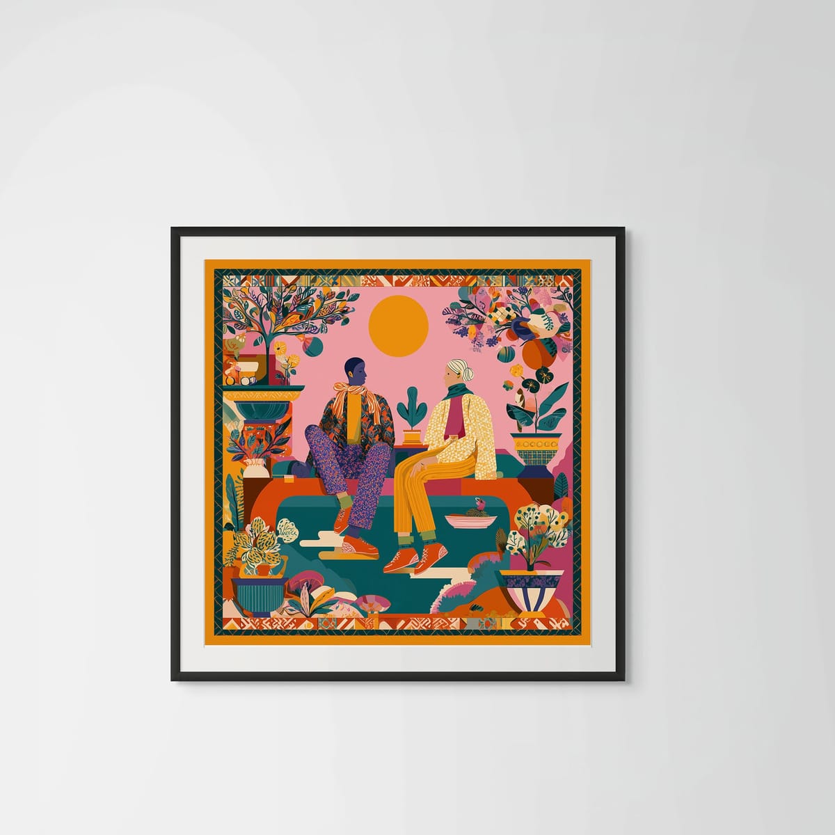 Sunrise by the Nile – black frame – framed art print – Fringe Art Studio- Wall Art- Cairo Egypt