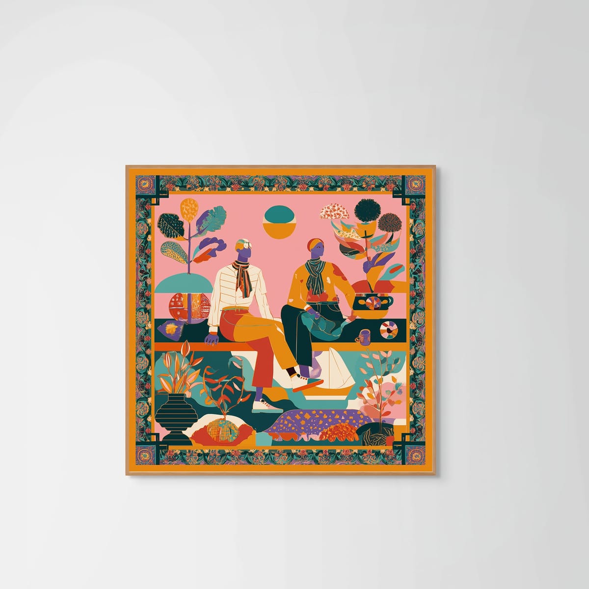 Sunset by the Nile – natural wood frame – no mount – Fringe Art Studio- Wall Art- Cairo Egypt
