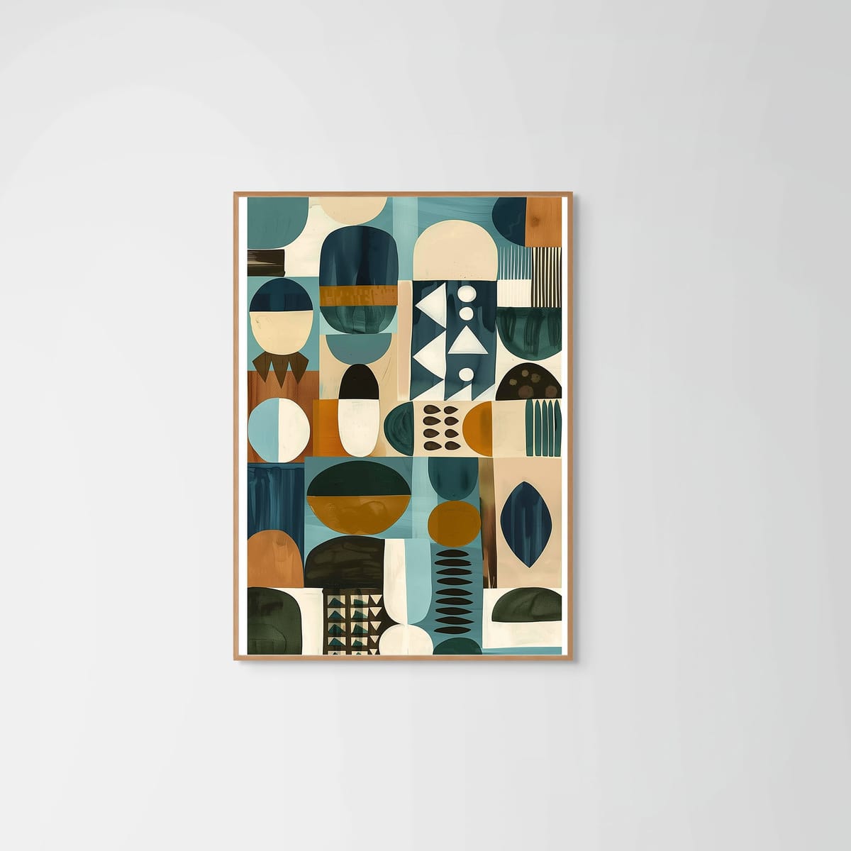 Axis I – natural wood frame – no mount – Fringe Art Studio- Wall Art- Cairo Egypt