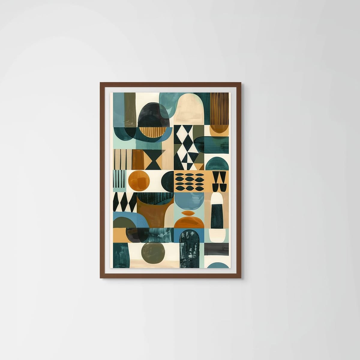 Axis II – dark wood frame – framed art print – Fringe Art Studio- Wall Art- Cairo Egypt