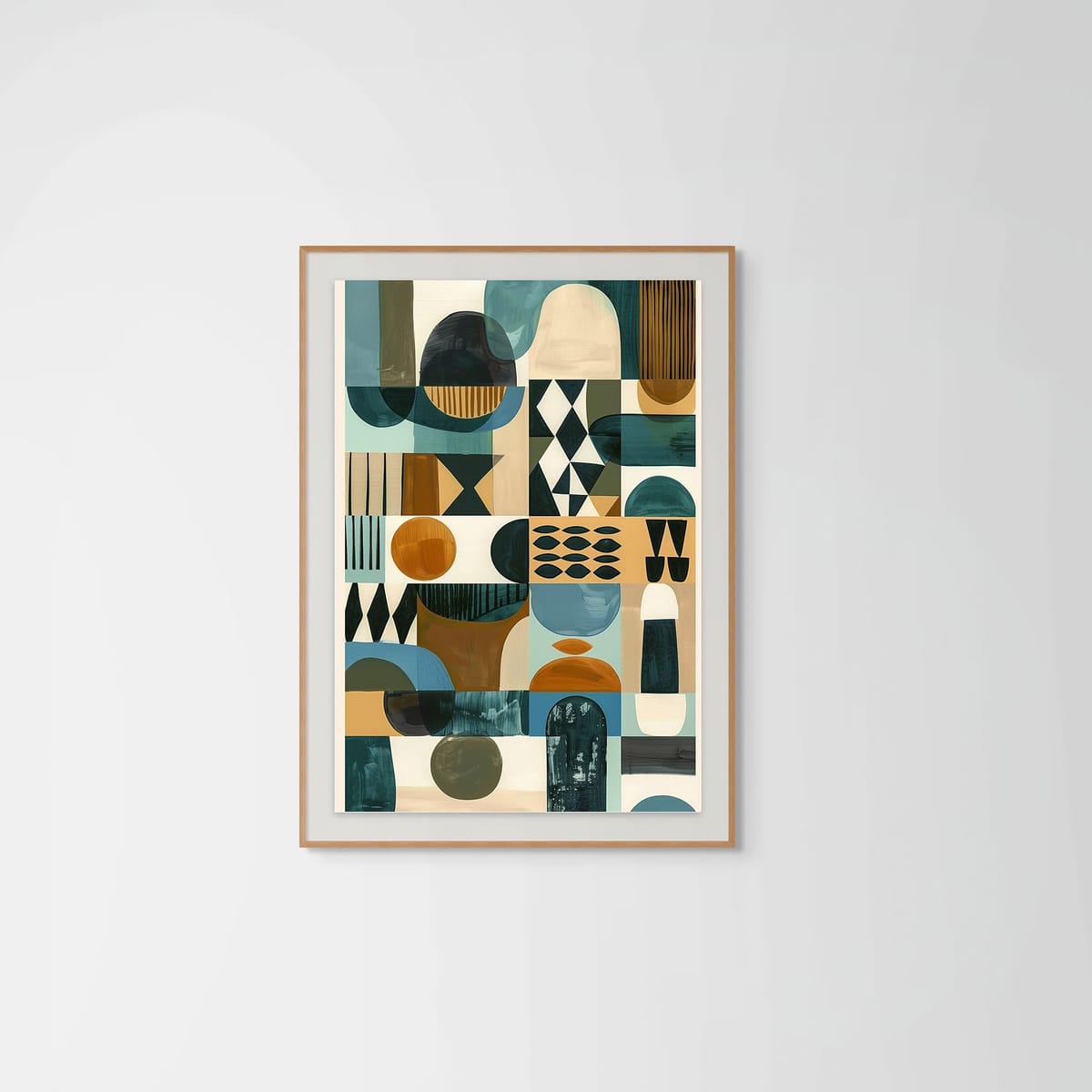 Axis II – natural wood frame – framed art print – Fringe Art Studio- Wall Art- Cairo Egypt