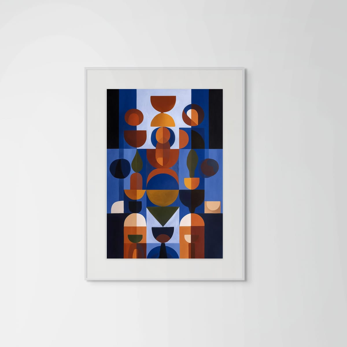 Blue I – white frame – framed art print – Fringe Art Studio- Wall Art- Cairo Egypt