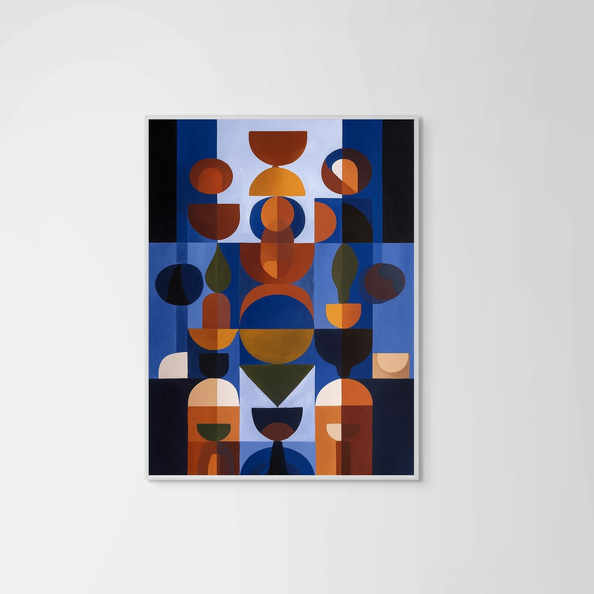 Blue I – white frame – no mount – Fringe Art Studio- Wall Art- Cairo Egypt