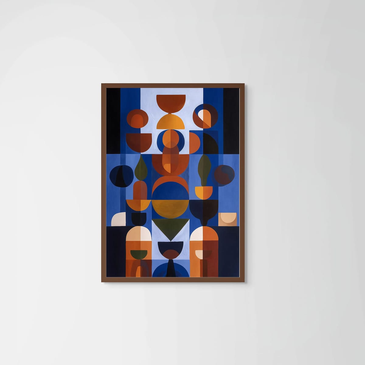 Blue I – dark wood frame – no mount – Fringe Art Studio- Wall Art- Cairo Egypt