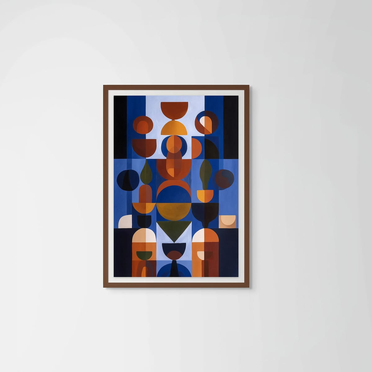 Blue I – dark wood frame – framed art print – Fringe Art Studio- Wall Art- Cairo Egypt