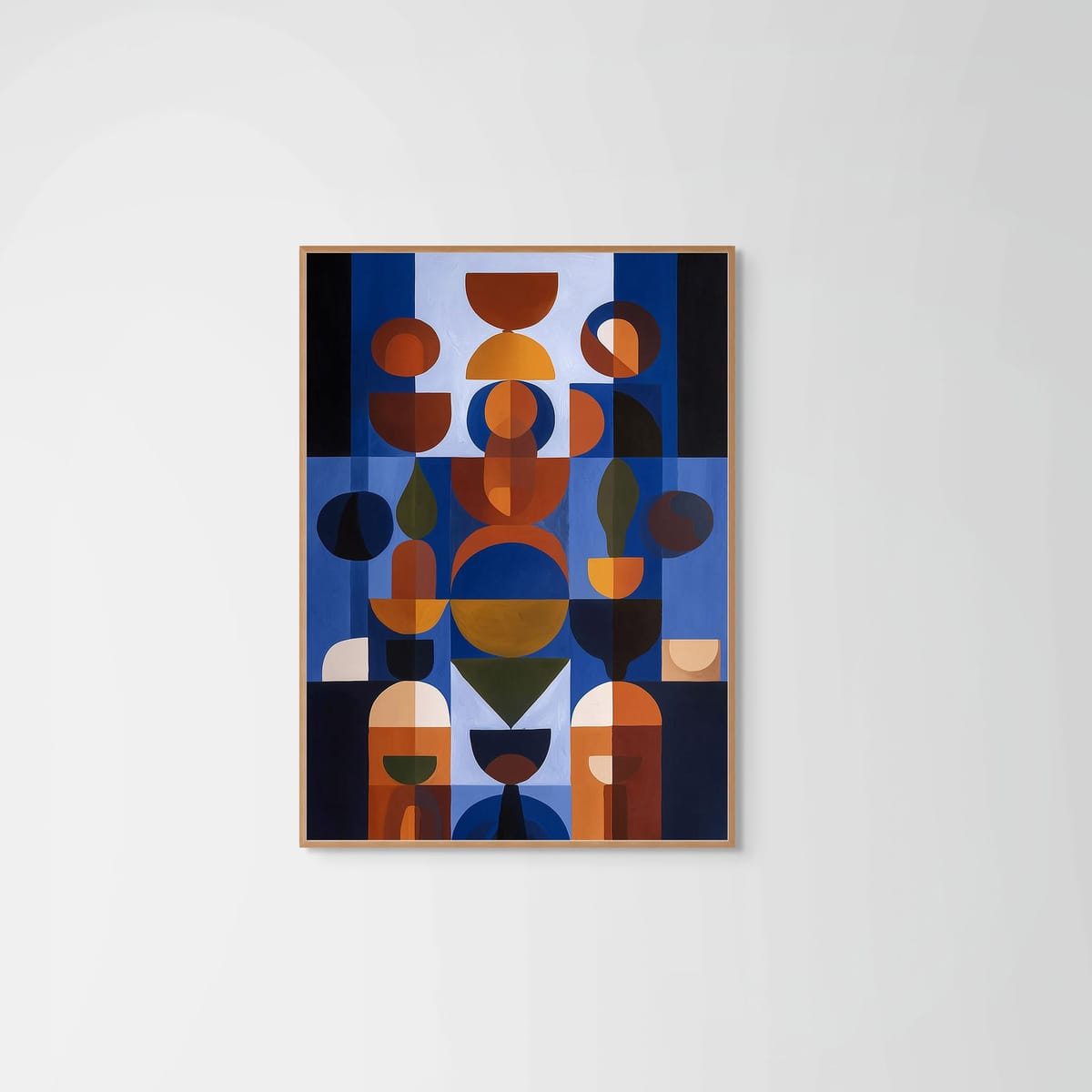 Blue I – natural wood frame – no mount – Fringe Art Studio- Wall Art- Cairo Egypt