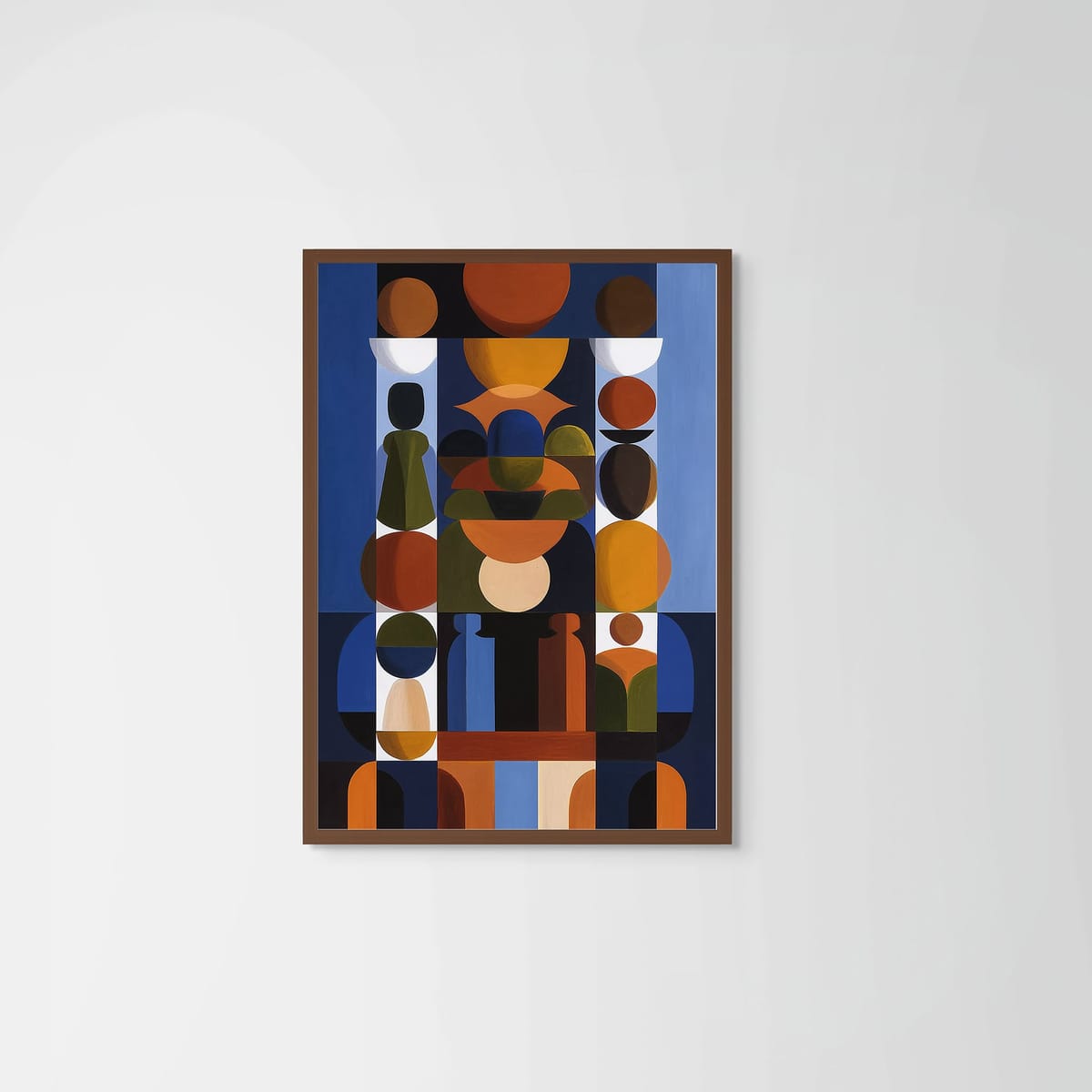 Blue II – dark wood frame – no mount – Fringe Art Studio- Wall Art- Cairo Egypt