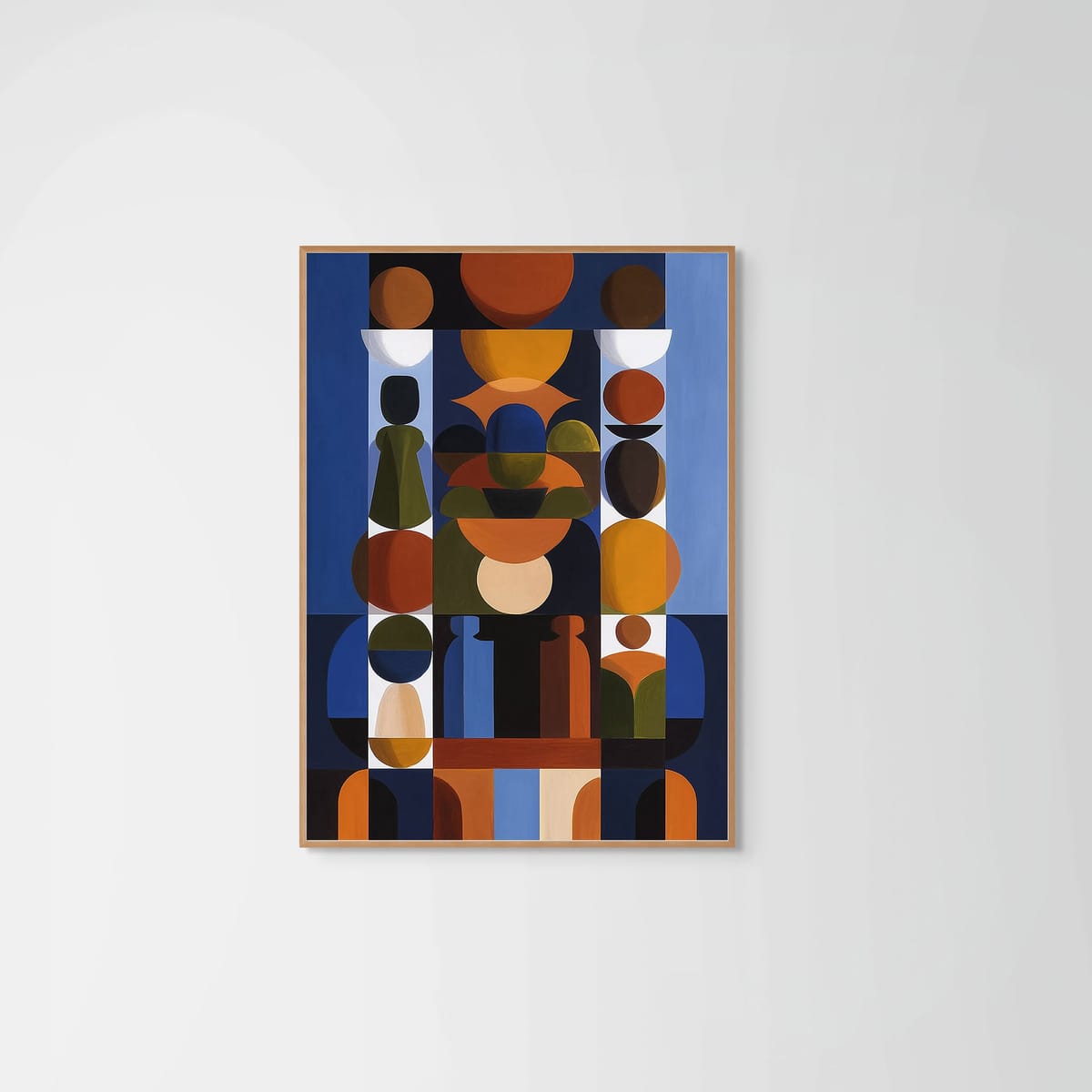 Blue II – natural wood frame – no mount – Fringe Art Studio- Wall Art- Cairo Egypt