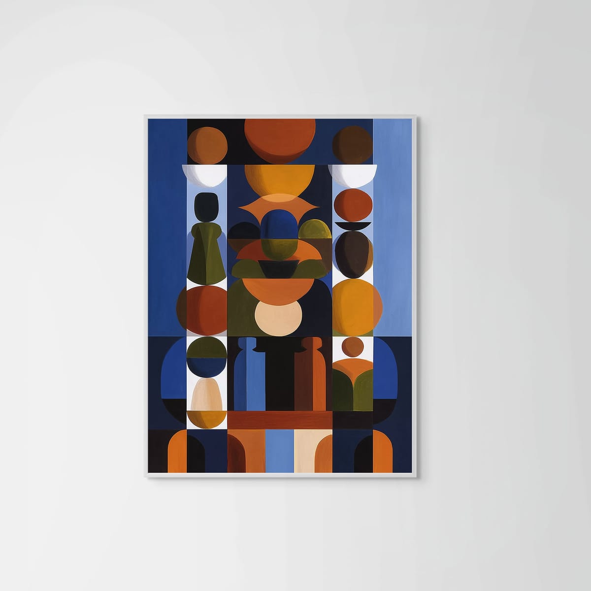 Blue II – white frame – no mount – Fringe Art Studio- Wall Art- Cairo Egypt