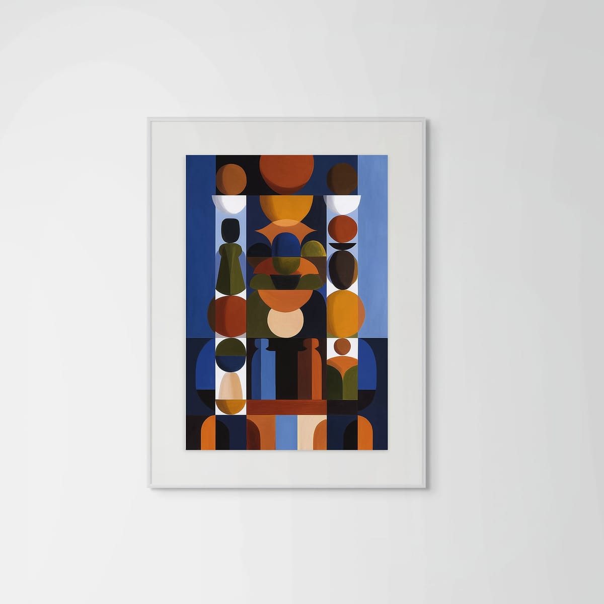Blue II – white frame – framed art print – Fringe Art Studio- Wall Art- Cairo Egypt