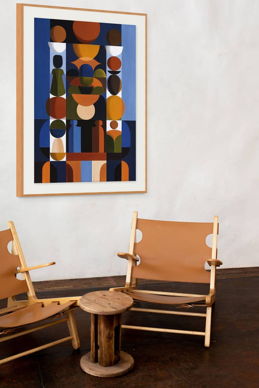 Blue II – wall art in home – Fringe Art Studio- Wall Art- Cairo Egypt