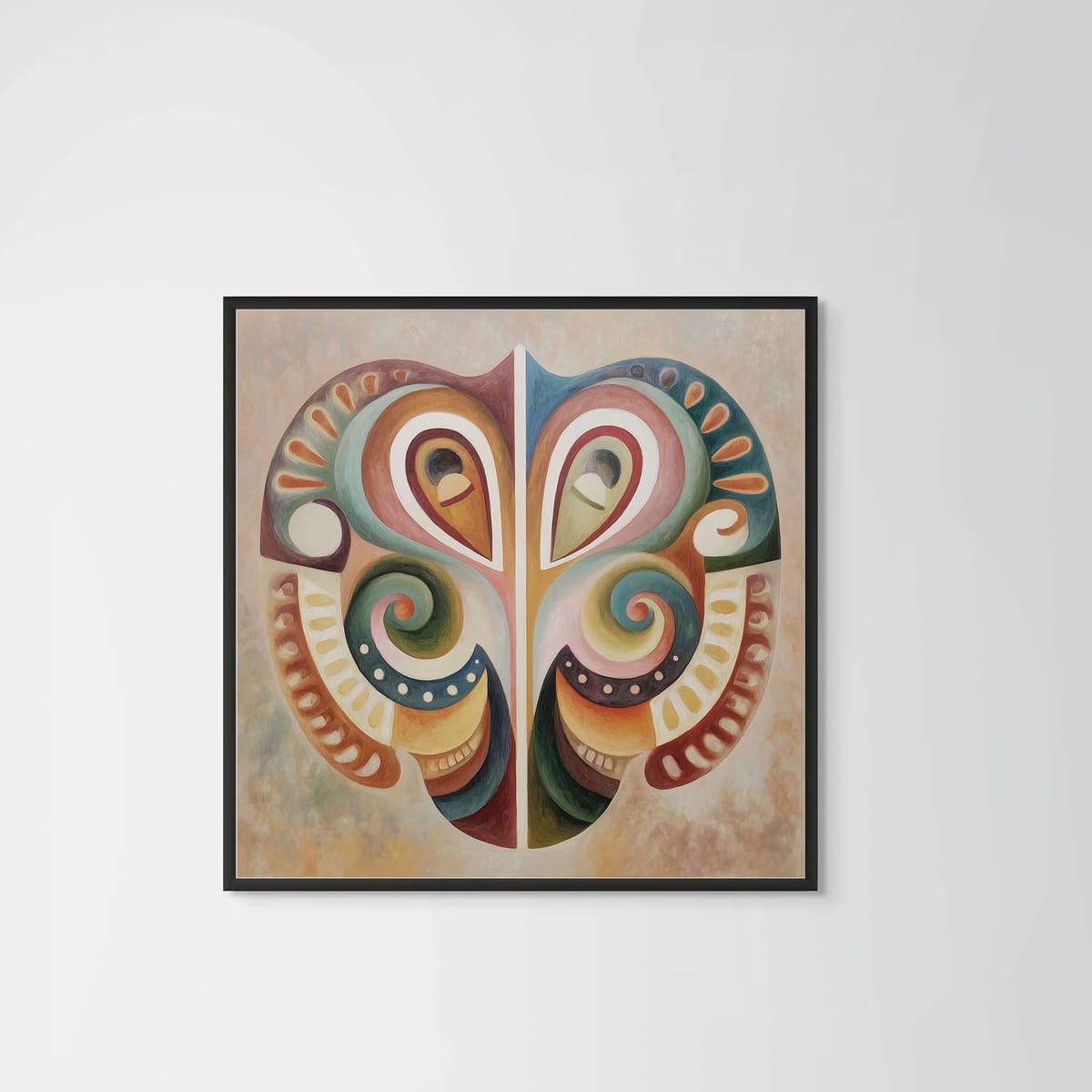 Mask I – black frame – no mount – Fringe Art Studio- Wall Art- Cairo Egypt