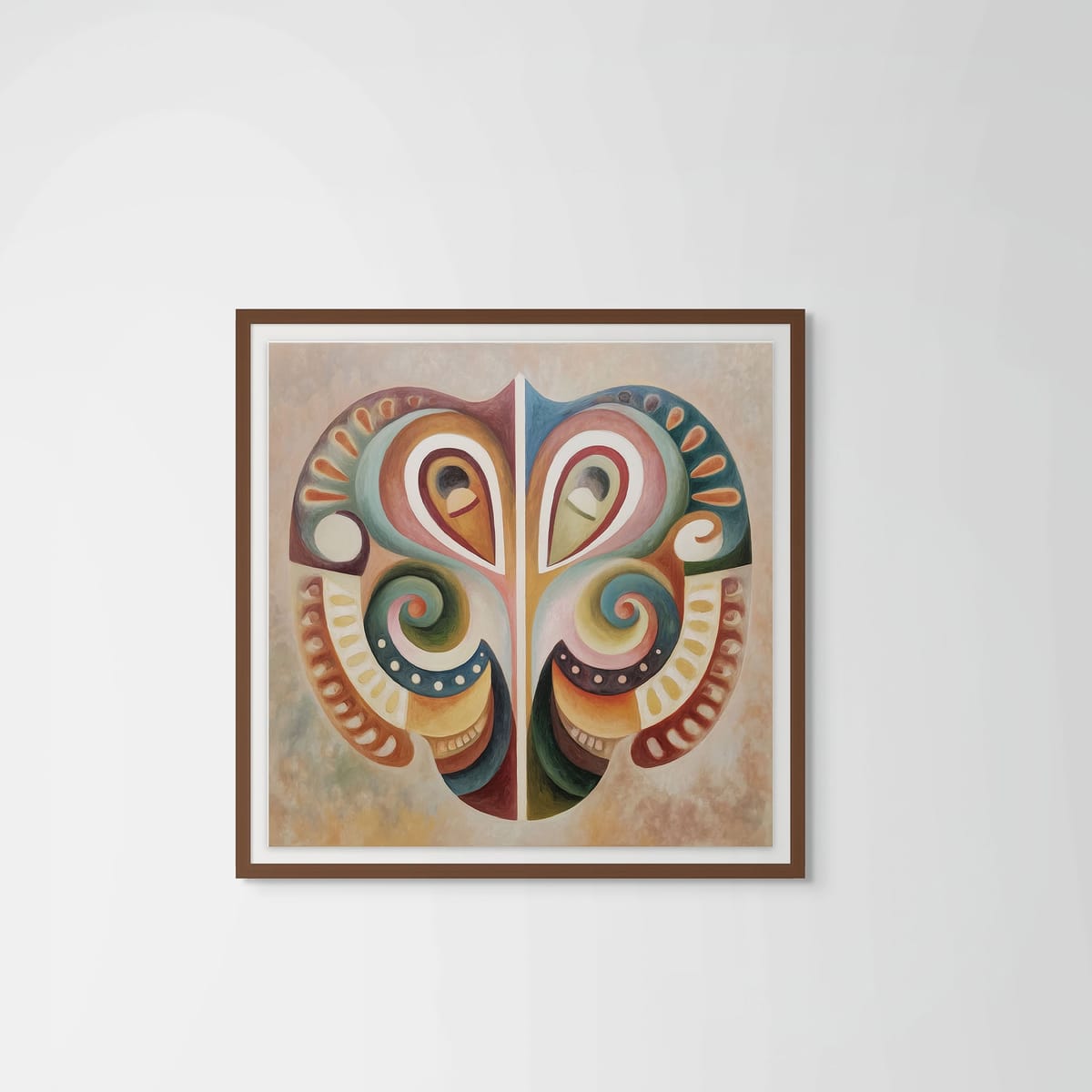 Mask I – dark wood frame – framed art print – Fringe Art Studio- Wall Art- Cairo Egypt
