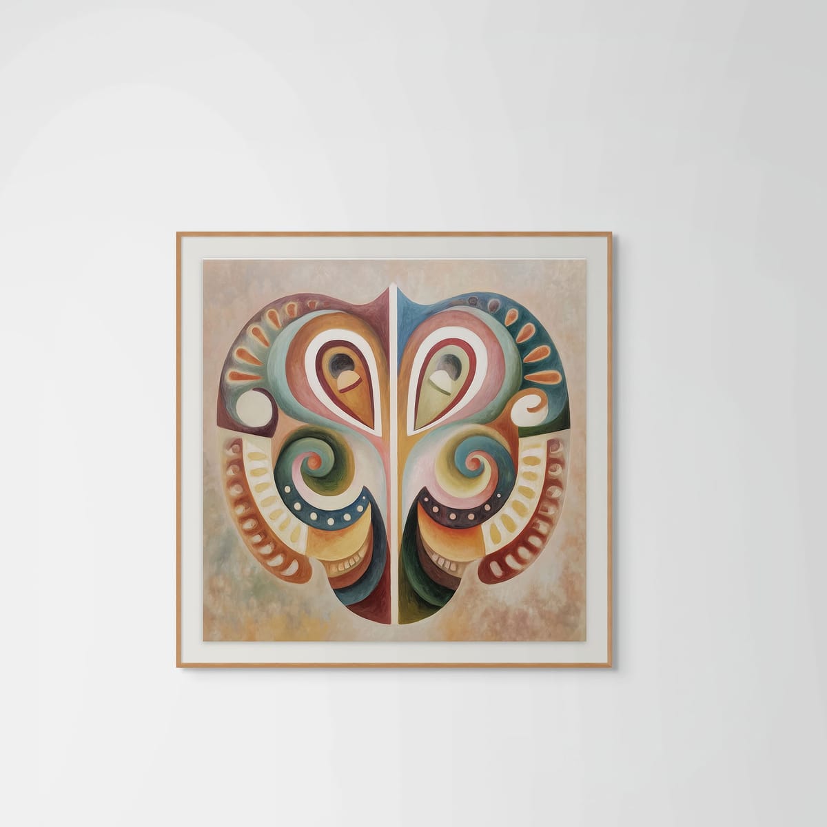 Mask I – natural wood frame – framed art print – Fringe Art Studio- Wall Art- Cairo Egypt