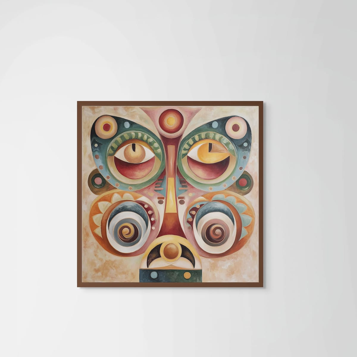 Mask II – dark wood frame – no mount – Fringe Art Studio- Wall Art- Cairo Egypt