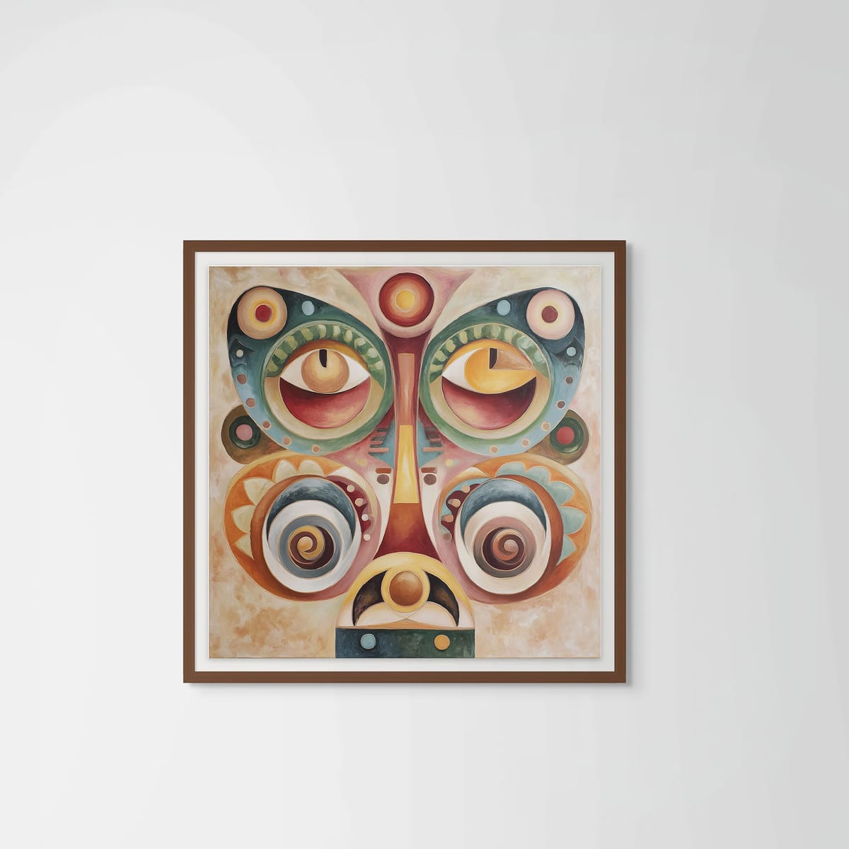 Mask II – dark wood frame – framed art print – Fringe Art Studio- Wall Art- Cairo Egypt