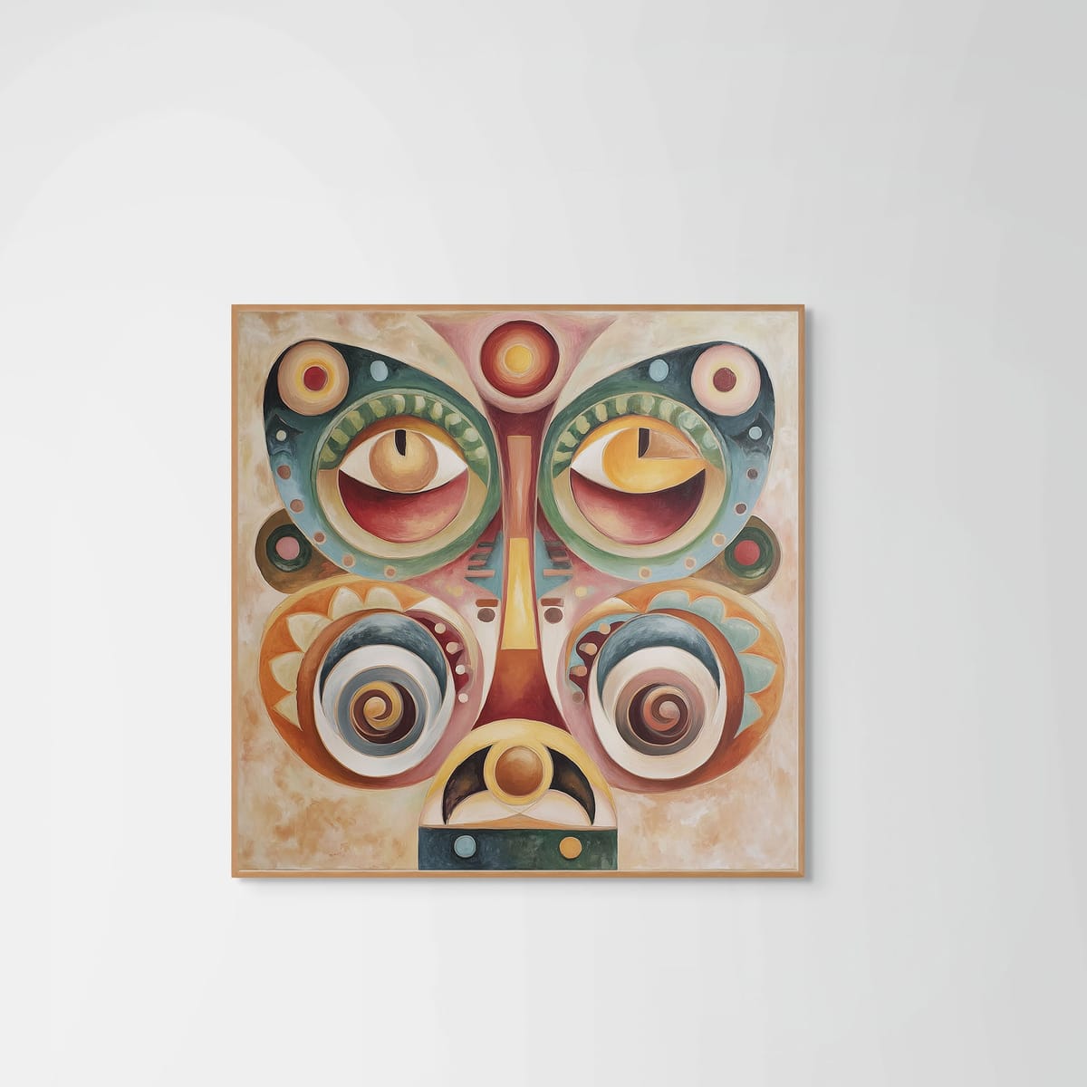 Mask II – natural wood frame – no mount – Fringe Art Studio- Wall Art- Cairo Egypt