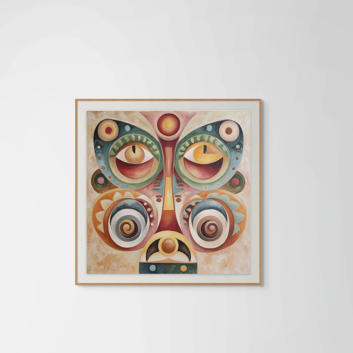 Mask II – natural wood frame – framed art print – Fringe Art Studio- Wall Art- Cairo Egypt