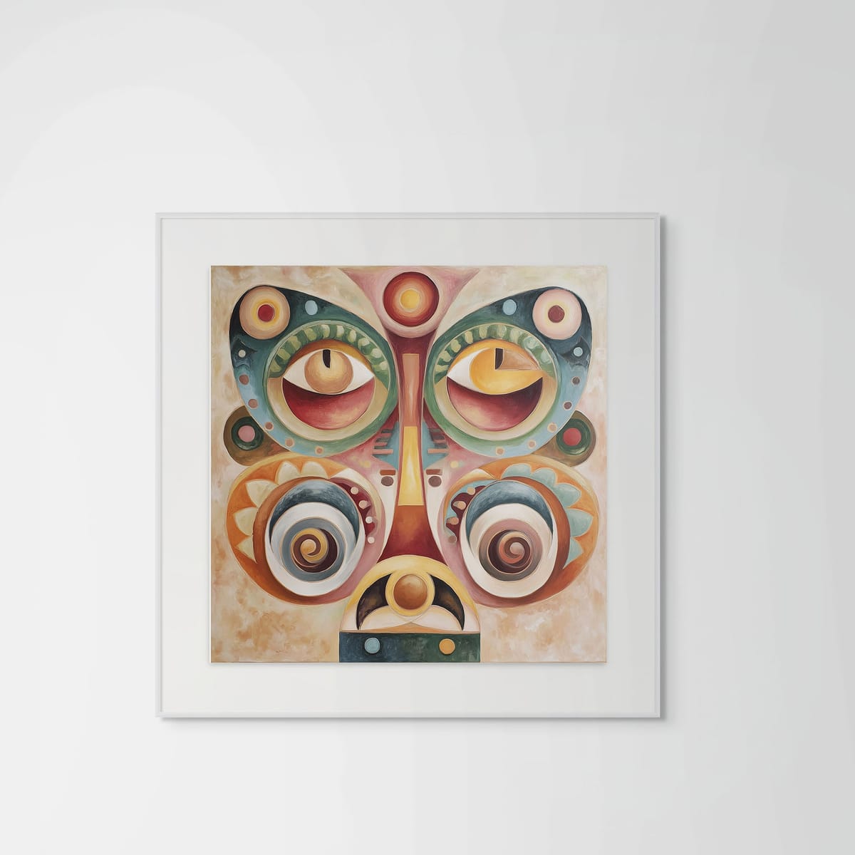 Mask II – white frame – framed art print – Fringe Art Studio- Wall Art- Cairo Egypt