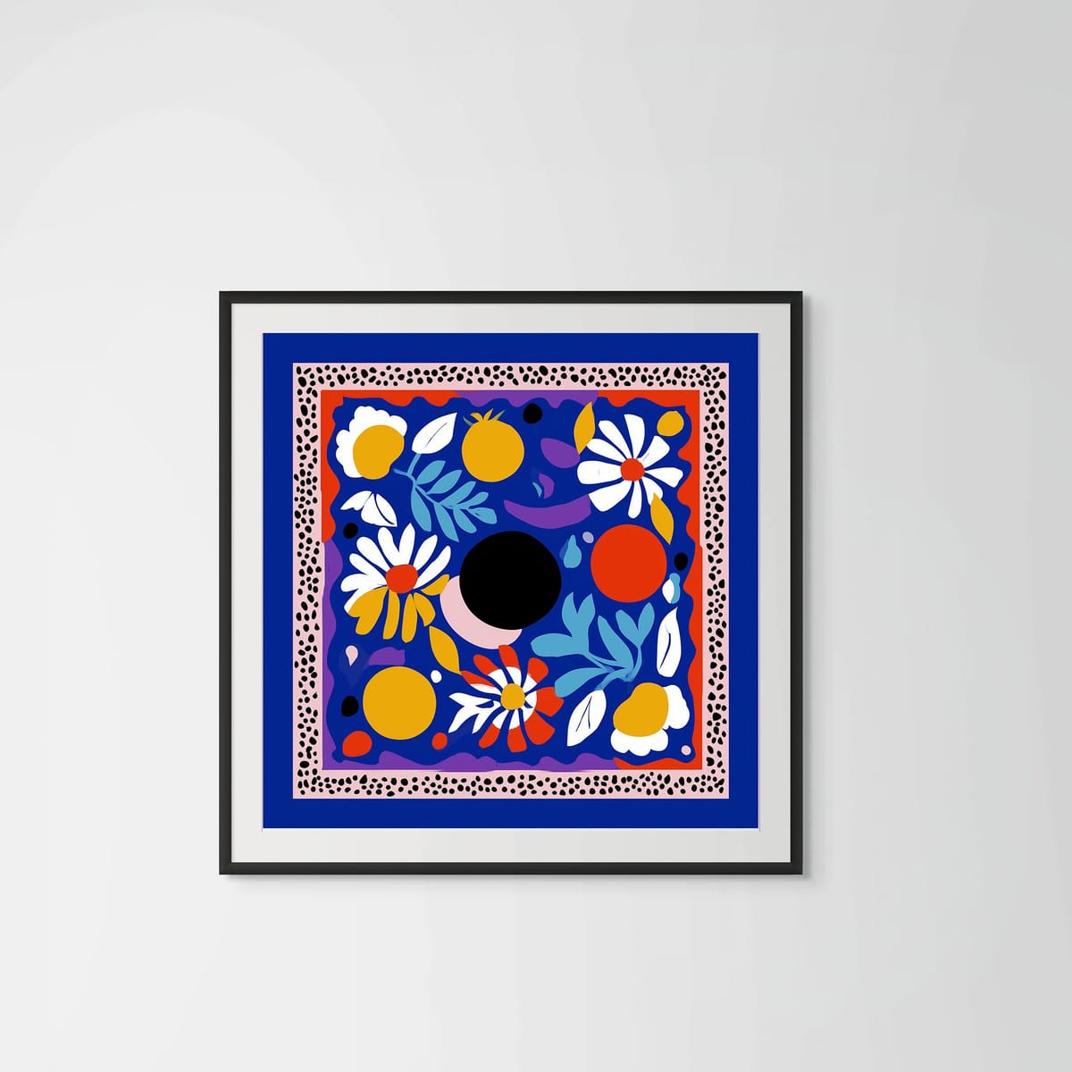 Spring Blues – black frame – framed art print – Fringe Art Studio- Wall Art- Cairo Egypt