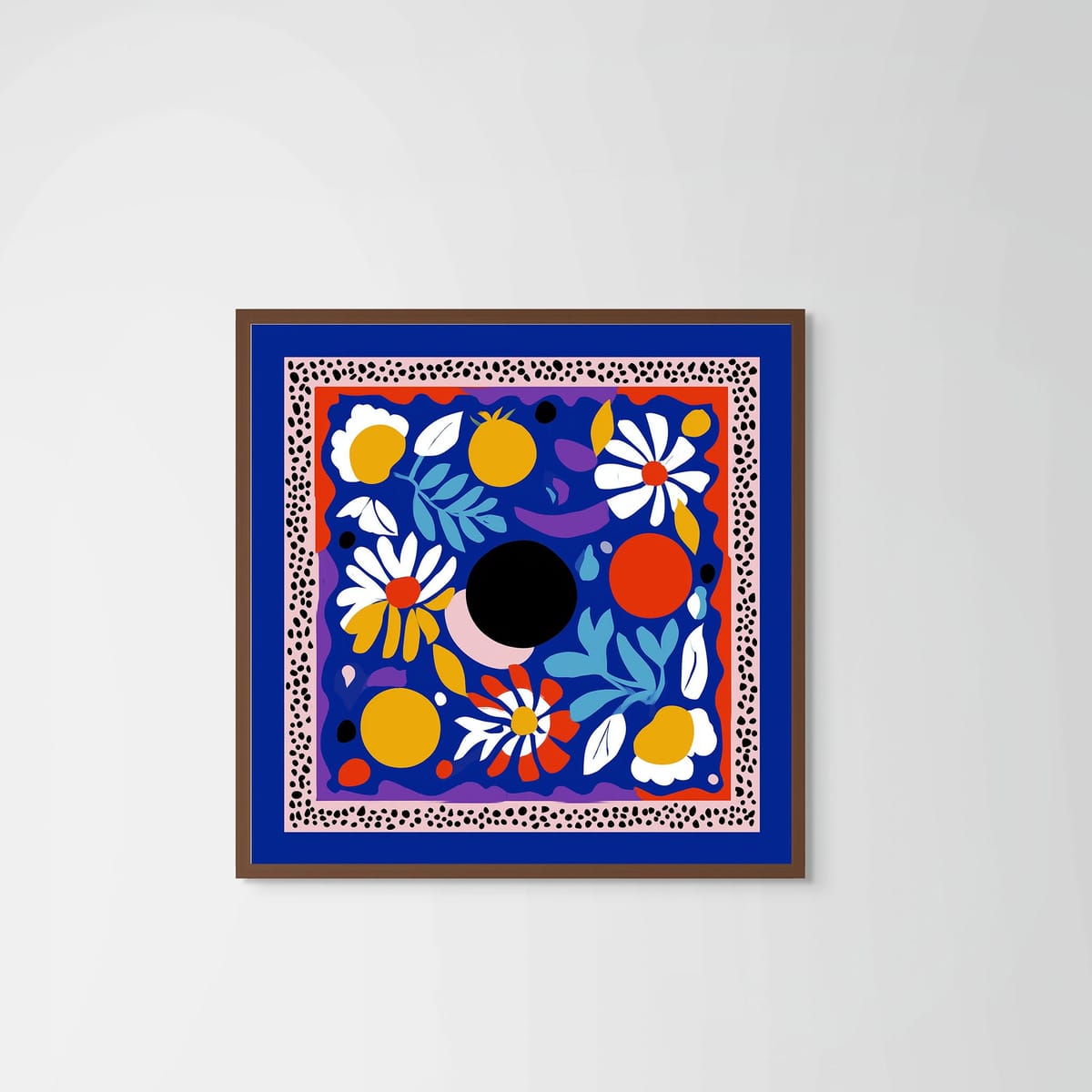 Spring Blues – dark wood frame – no mount – Fringe Art Studio- Wall Art- Cairo Egypt