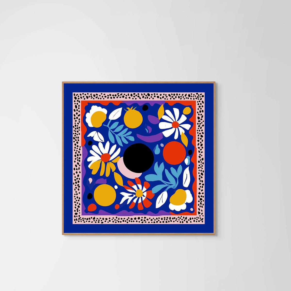 Spring Blues – natural wood frame – no mount – Fringe Art Studio- Wall Art- Cairo Egypt