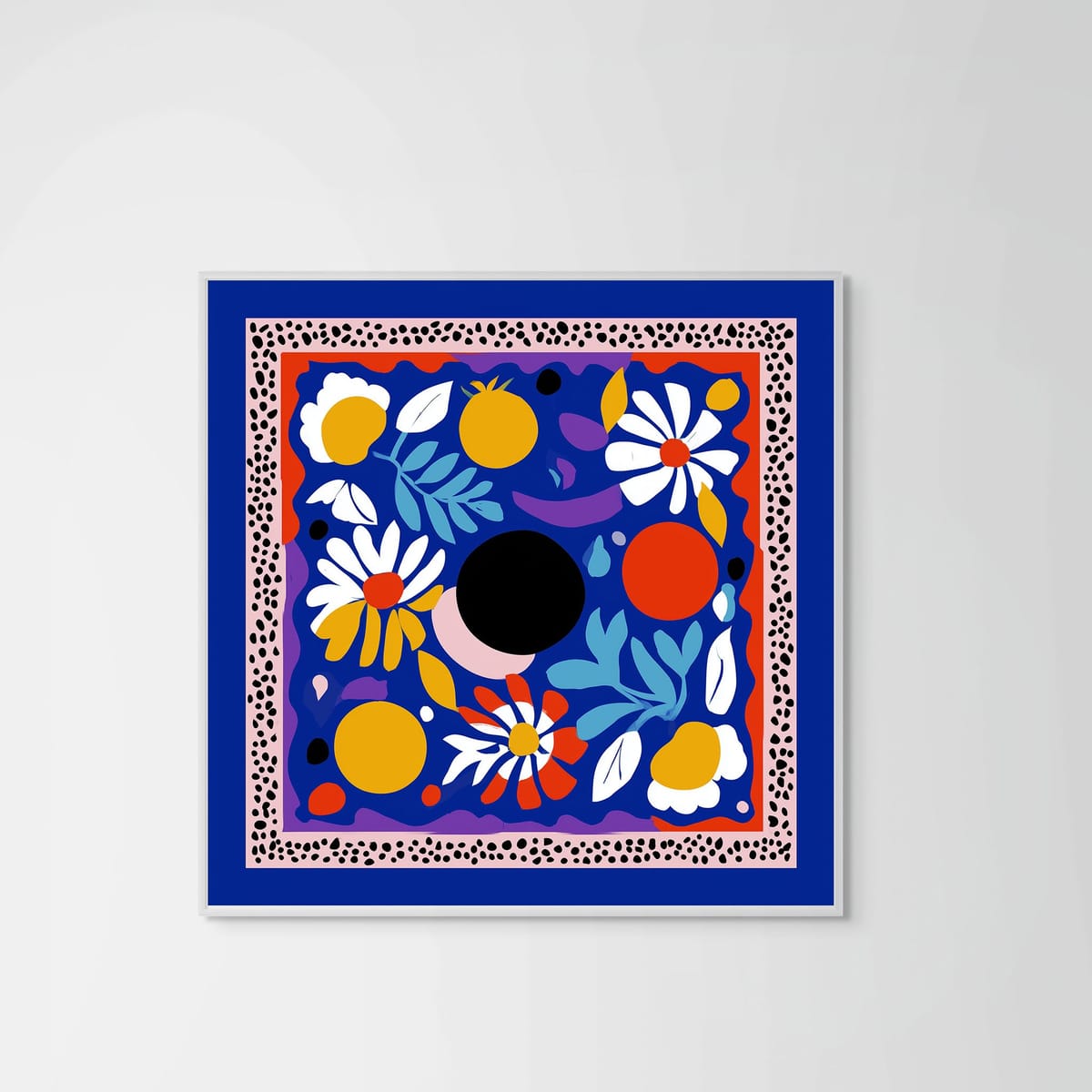 Spring Blues – white frame – no mount – Fringe Art Studio- Wall Art- Cairo Egypt