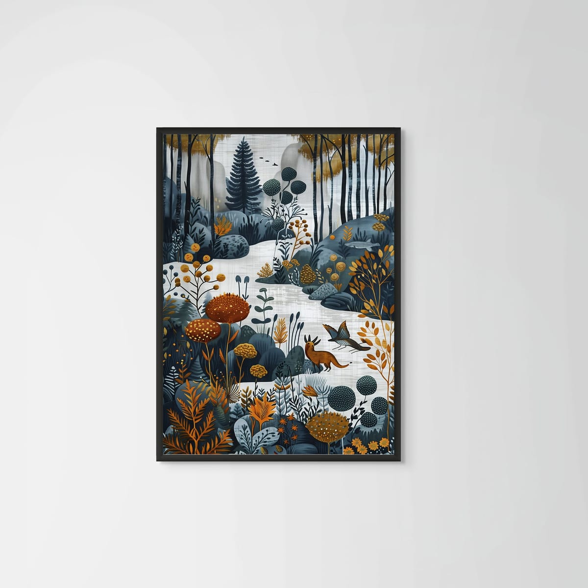 Winter Bambi – black frame – no mount – Fringe Art Studio- Wall Art- Cairo Egypt